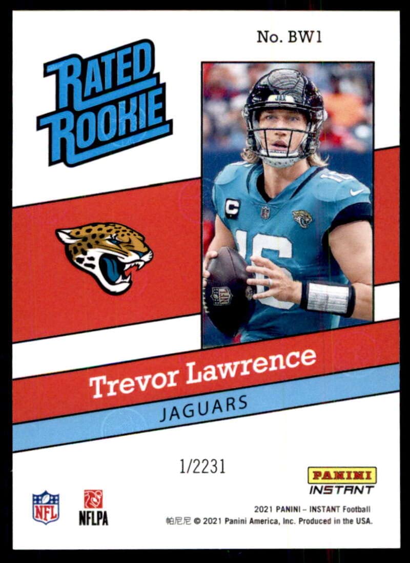 Football NFL 2021 Panini Instant Rated Rookie Retro #BW1 Trevor Lawrence Jaguars