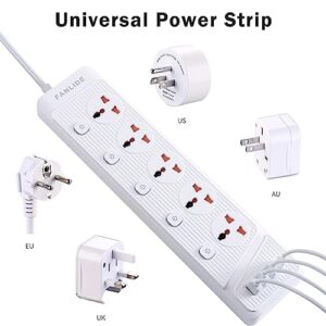 FANLIDE Universal Power Strip with USB C, 5 Outlets 3 USB and 1 USB C Ports, 6.5ft Power Cord Circuit Breaker