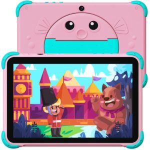 yinoche tablet for kids 10 kids tablet for toddlers tablet 32g kids learning tablets for kids android children tablet wifi,ips touch screen,parental control dual camera kid tablet youtube neflix(pink)