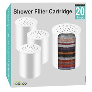 20 stage shower filter replacement cartridge - universal cartridges with vitamin c high output removing heavy metals hard wate,fits all the similar shower filters - 3 pack