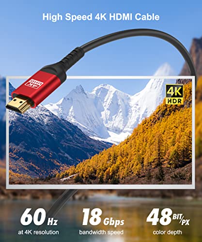 ALLEASA 4K Long HDMI Cable 40 ft 12M, 40FT HDMI Cable in-Wall CL3 Rated(HDR10 8/10bit 18Gbps HDCP2.2 ARC) High Speed 40' HDMI Cable Compatible with Roku TV/Laptop/PC/HDTV/Console