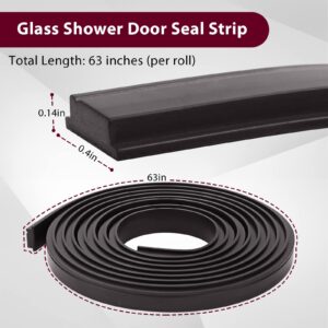 Shower Door Magnetic Strip, Flexible Magnetic Strip Shower Insert Replacement for Framed Semi Framed Swinging Glass Shower Door (2 Rolls,63 - Inch Per Roll)