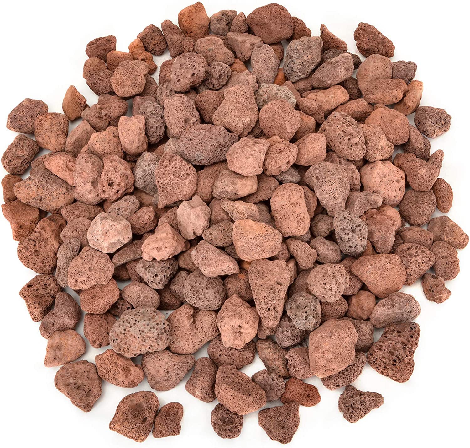 Kleuete Lava Rocks 10 Pounds for Fire Pit, BBQ, Natural Gas, Grill, Natural Decorative Landscaping (1/2" - 1") Red