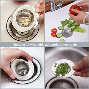 Shower Drain Hair Catcher Sink Strainer - 2 PCS Tub Drain Hair Catcher,Bathtub Hair Catcher for Drain,Hair Stopper for Shower Drain,Stainless Steel Gadgets for 1.57"-3.07" Drain Hole Standing - YAWALL