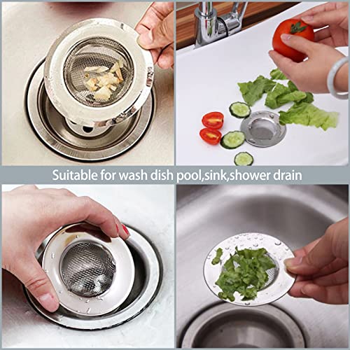 Shower Drain Hair Catcher Sink Strainer - 2 PCS Tub Drain Hair Catcher,Bathtub Hair Catcher for Drain,Hair Stopper for Shower Drain,Stainless Steel Gadgets for 1.57"-3.07" Drain Hole Standing - YAWALL