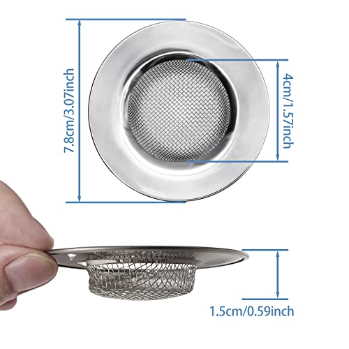 Shower Drain Hair Catcher Sink Strainer - 2 PCS Tub Drain Hair Catcher,Bathtub Hair Catcher for Drain,Hair Stopper for Shower Drain,Stainless Steel Gadgets for 1.57"-3.07" Drain Hole Standing - YAWALL