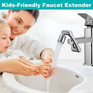 1440° Faucet Extender, Spurtar Multifunctional 1080° Rotatable Faucet Aerator + 360° Swivel Faucet Attachment, Arm Swivel Extension Faucet Aerator, Faucet Extender for Bathroom Sink Kitchen