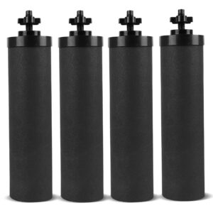 super.bdacc water filter replacement, gravity controlled flow, carbon block replacement for berkey black system, compatible with stainless steel countertop purification, pack of 2