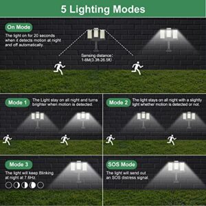 Ceena Outdoor Solar Lights with Romote, IP65 Waterproof Motion Sensor Solar Street Light, 384LEDs 2000lm Super Bright Security Pole Light for Front Door, Patio, Street, Backyard, 1 Pack