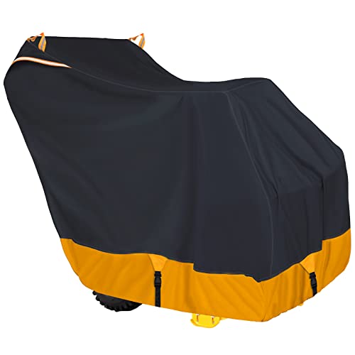 XYZCTEM Snow Blower Premium Cover 420D Marine Grade Fabric, Universal Fit Snow Blower Cover, Covers Snow Blowers Against Water, UV, Wind, Outdoor Protection (Orange)