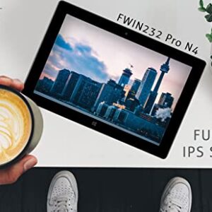 Fusion5 10" Windows 11 FWIN232 PRO N4120 Intel Quad-Core Ultra Slim Windows Tablet PC - 6GB RAM, 128GB Storage, 1920x1200 FHD Display, USB 3.0, Micro HDMI, 5MP & 2MP Cameras, Expandable M.2 Storage