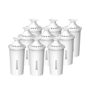 replacement for brita water filter, pitchers and dispensers, classic ob03, mavea 107007, and more, nsf certified pitcher water filter, by aqua crest, 9 count