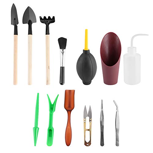 Kaufpart Garden Tools,13pcs Mini Garden Hand Tools Outdoor Bonsai Planting Transplanting Flower Succulent Gardening Tools