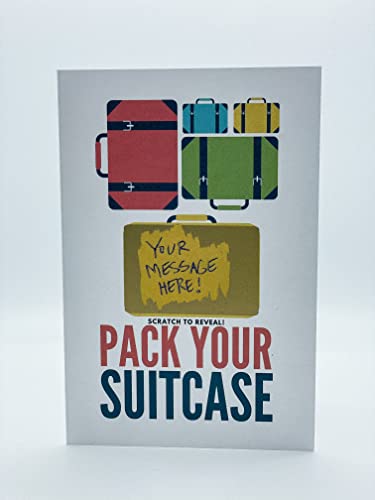 Pack Your Bags Travel Card Scratch To Reveal Your Personal Message Surprise Gift