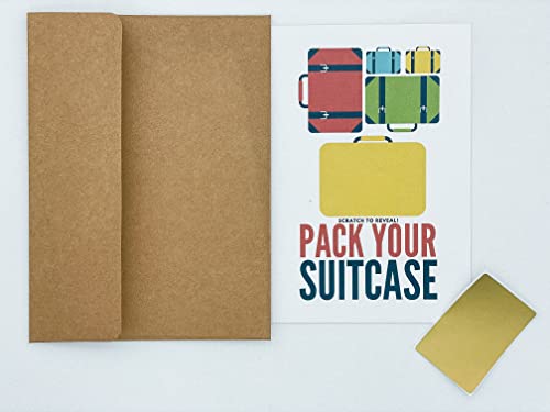 Pack Your Bags Travel Card Scratch To Reveal Your Personal Message Surprise Gift
