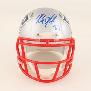 rob gronkowski new england patriots signed autograph speed mini helmet steiner sports certified