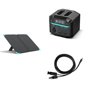 renogy 80w portable solar panel & portable power station phoenix 200 g2 & 10ft 16awg connector to 5.5x2.1mm dc adapter cable, connect eflex 80 to phoenix g2