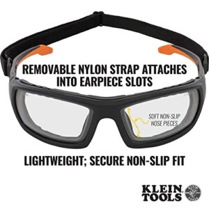 Klein Tools 60538 Gasket Safety Glasses, Professional PPE Protective Eyewear, Full Frame, Scratch Resistant, Anti-Fog, Indoor/Outdoor Lens