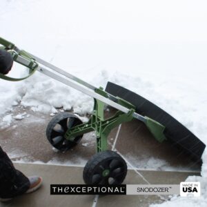 Easy Doze-It 42" SnoDozer Dynamix Grip | Rolling Snow Shovel on Wheels | Barn Agriculture Dozer Scraping | Made in USA by Vertex | Model EX988.42