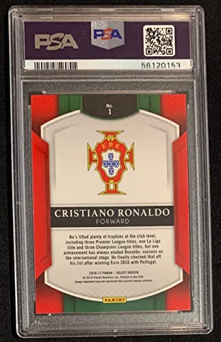 Cristiano Ronaldo 2016 Panini Select Soccer Card #1 Graded PSA 8