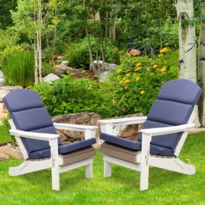 BPS Patio Chair Cushion Set of 2 - High-Back Adirondack Patio Cushions with Ties, 52''x20''x2.75'', Olifen Fabric Slipcover for Indoor and Outdoor Furniture