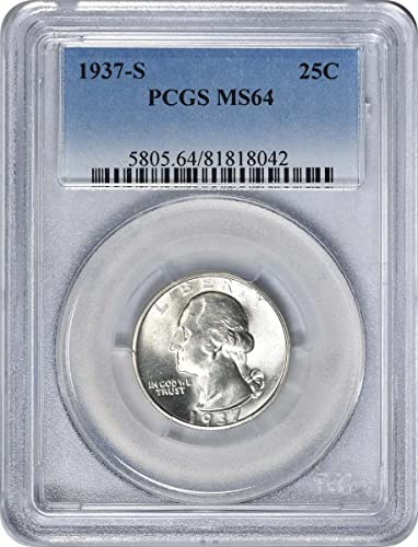 1937 S Washington DDO Quarter 1-O-V PCGS MS64
