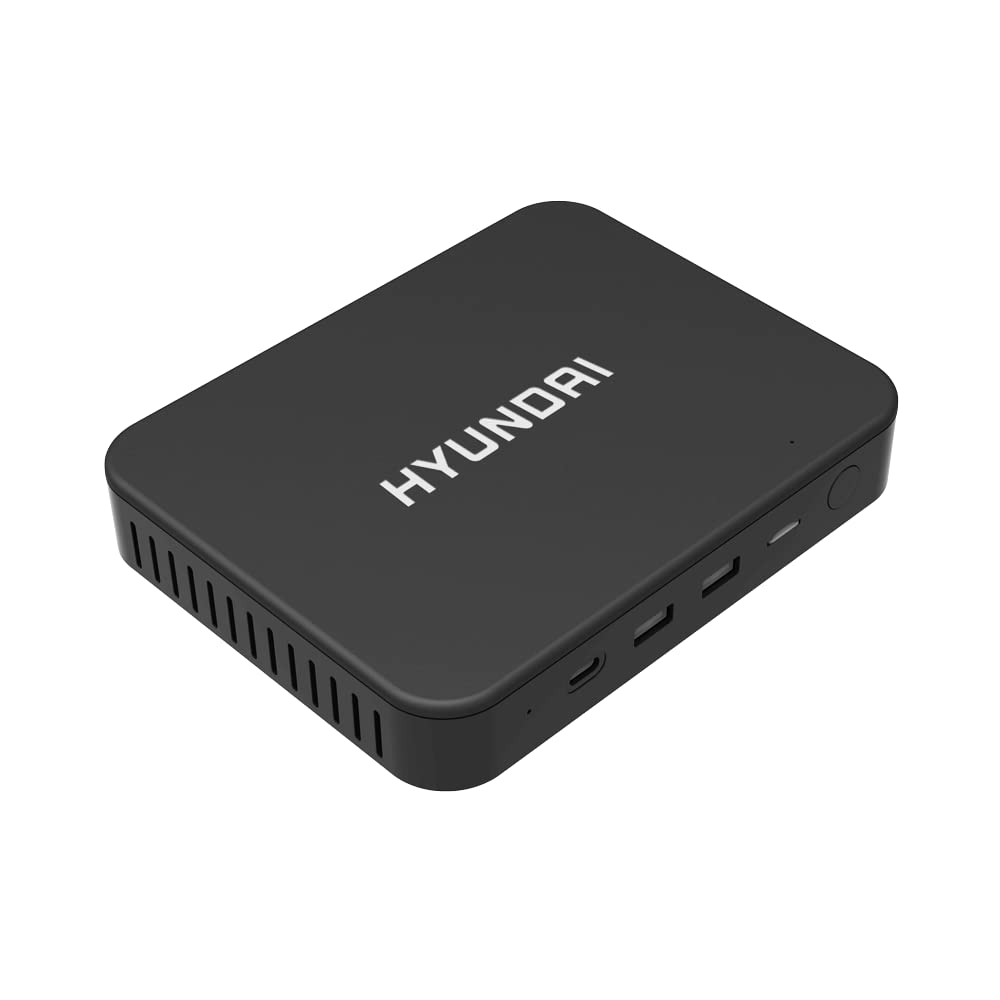 HYUNDAI Mini PC - Intel Celeron N4020 CPU Mini Desktop Computer 4GB RAM / 128GB M.2 SSD Windows 10 pro, 4K UHD Dual Monitor Support, Dual Wi-Fi, Bluetooth (Black)