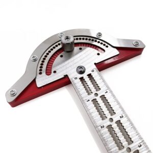 HTTMT- Upgraded 20" Woodworker Edge Ruler 0-70°Adjustable Protractor Angle Finder Two Arm Carpentry Ruler Measure Layout Tool [P/N: ET-TOOL041A-20-RAW]