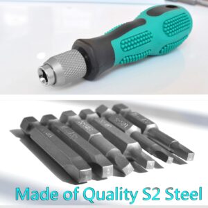 Square Screwdriver Bit Set With Bit Handle and Bit Extension 6 Sizes SQ1 SQ2 SQ2.74 SQ3 SQ4 SQ5, SKZIRI 8in1 Square Head Screwdriver Kit with Quick Release Bit Handle Holder and Magnetic Extension