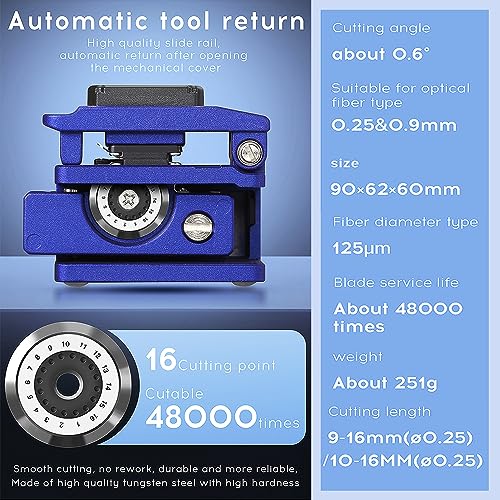 YICIZOL Visual Fault Locator,Optic Fiber Power Meter with FC,SC Connector, Optic Fiber Cleaver FTTH Tool Kits for CATV Engineering (FTTH-X0)