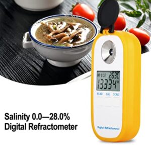 yise-O0616 New For Digital Salt Refractometer Salinity Specific Gravity Meter 0~28% Refractometer Food Salt Content Tester Sodium Chloride NaCl