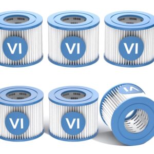 Summer&Kiss Type VI SPA and Hot Tub Filter Cartridge, 6 Pack Reusable Pool Filters Replacement Compatible with Coleman SaluSpa 90352E Filter, Other Inflatable Hot Tub Filter