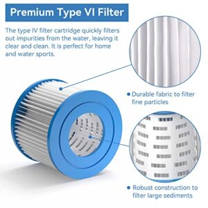 Summer&Kiss Type VI SPA and Hot Tub Filter Cartridge, 6 Pack Reusable Pool Filters Replacement Compatible with Coleman SaluSpa 90352E Filter, Other Inflatable Hot Tub Filter