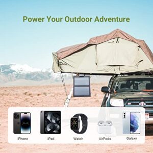 ALLPOWERS 10W Mini Portable Solar Panel with USB Port, IP66 Waterproof Foldable Solar Charger for Camping Hiking Compatible with iPhone iPad Samsung Earbuds etc