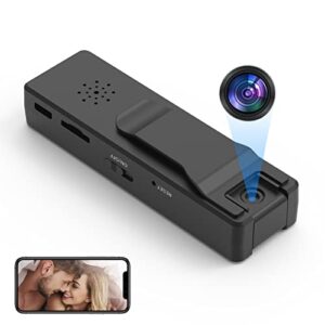 crazytree small wireless wifi portable camera, security body cameras 1080p hd with 180° pivoting wide angle lens remote phone app room pet camera