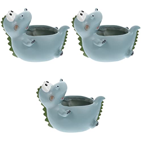 YARNOW Indoor Flower Pot 3 pcs Plants Dog Vase Decoration Bonsai Desk Succulent Excellent Lovely Pottery Home Decorative Desktop Balcony Practical Premium Center Potted Pig Ceramic Planter