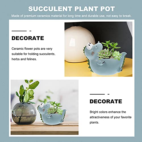 YARNOW Indoor Flower Pot 3 pcs Plants Dog Vase Decoration Bonsai Desk Succulent Excellent Lovely Pottery Home Decorative Desktop Balcony Practical Premium Center Potted Pig Ceramic Planter