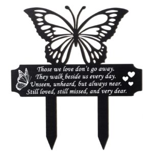 cemetery decorations for grave butterfly memorial grave markers plaque stake metal memorial sympathy cemetery garden stake decoration for outdoors yard (small)