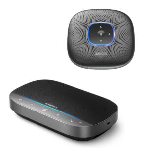 anker powerconf bluetooth speakerphone & ankerwork sr500 conference speaker and microphone with deep learning, 6 mics, enhanced voice pickup, 24h call time, ai noise cancellation
