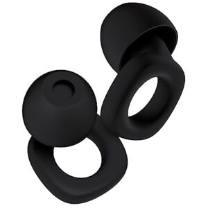 audree soft ear plugs for noise reduction, reusable flexible earplugs for sleep, travelling, focus, study & noise sensitivity, 28db noise cancelling, 8 silicone ear tips in xs/s/m/l, black