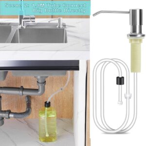 ONMUST Soap Dispenser for Kitchen Sink, Built in Soap Dispensers with 40 Inches Tube Connects Directly to Soap Bottle, No More Frequent Refills, Countertop Soap Dispenser Pump with 500ML Bottle