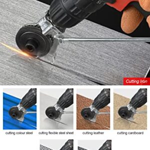 Electric Drill Plate Cutter Attachment, 2 Model Metal Cutter Attachment with Handles, Smooth Cut Metal Nibbler Drill Attachment, Convenient and Efficient Metal Shears