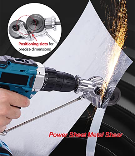 Electric Drill Plate Cutter Attachment, 2 Model Metal Cutter Attachment with Handles, Smooth Cut Metal Nibbler Drill Attachment, Convenient and Efficient Metal Shears