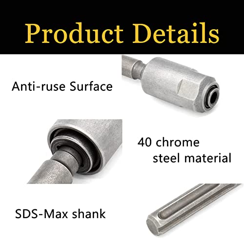 Kyuionty SDS Max to SDS Plus Adapter, 40Cr Steel SDS-max to SDS-Plus Drill Converter Shank Quick Tools for Demolition Hammers, Rotary Hammers (Silver)