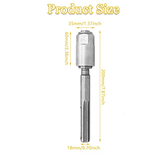 Kyuionty SDS Max to SDS Plus Adapter, 40Cr Steel SDS-max to SDS-Plus Drill Converter Shank Quick Tools for Demolition Hammers, Rotary Hammers (Silver)