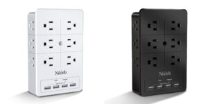 usb wall charger surge protector, 12 outlets, 4 usb ports, multi plug outlet extender heavy duty