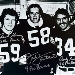 Jack Lambert Jack Ham Andy Russell Signed Steelers 8x10 B/W Photo w/PB-BAW Holo - Autographed NFL Photos