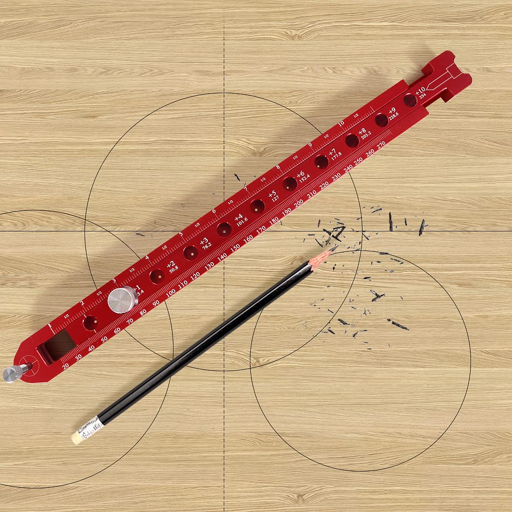 Fixed-point Marking Gauge Woodworking Compass Scribe Metric/British Adjustable Drawing Circle Ruler Precision Drawing Supplies Measurement Tools