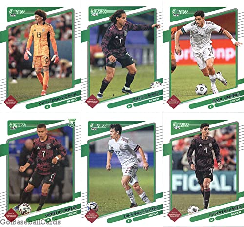 2021-22 Donruss Road to Qatar Mexico Team Set of 11 Cards: Guillermo Ochoa(#85), Diego Lainez(#86), Raul Jimenez(#87), Orbelin Pineda(#88), Hirving Lozano(#89), Edson Alvarez(#90), Jesus Manuel Corona(#91), Hector Herrera(#92), Jose Macias(#183), Roberto