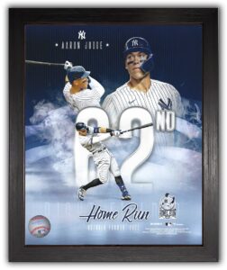 aaron judge new york yankees american league home run leader at 62 on october 4, 2022 a framed 8x10 commemorative photo picture